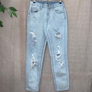 Distressed pair of Wild Fable mom denim jeans